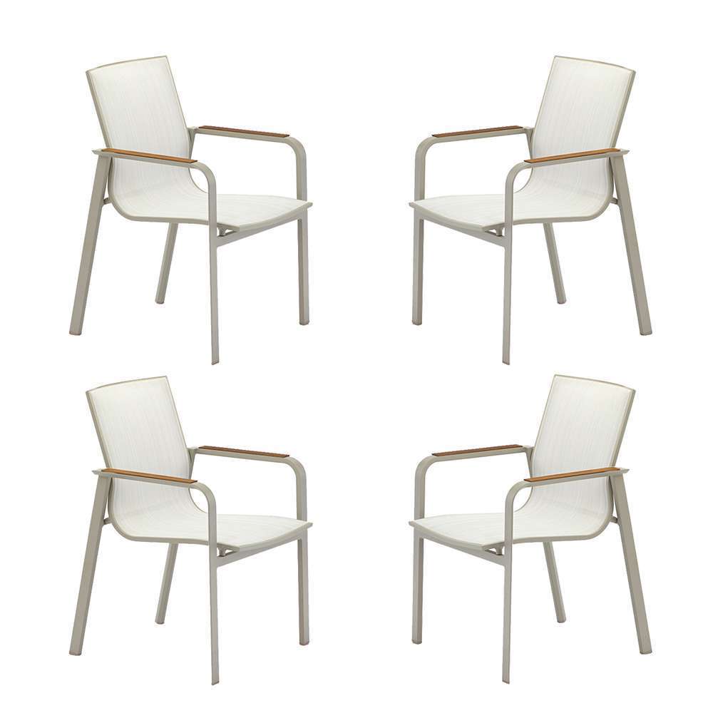 Fauteuil de jardin empilable ligne ROTONDE alu et toile 59x62x90cm