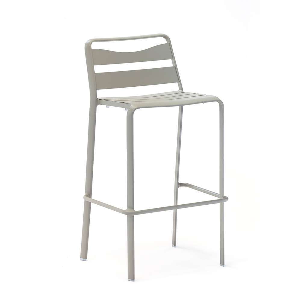 2 Tabourets de bar Spring Alu gris L45,5 x l47,7cm x H97,7 cm