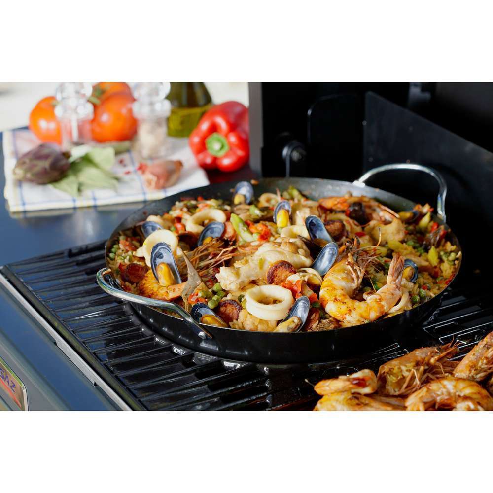 Plat à paella pour barbecue Culinary Modular en inox noir - D. 30 cm