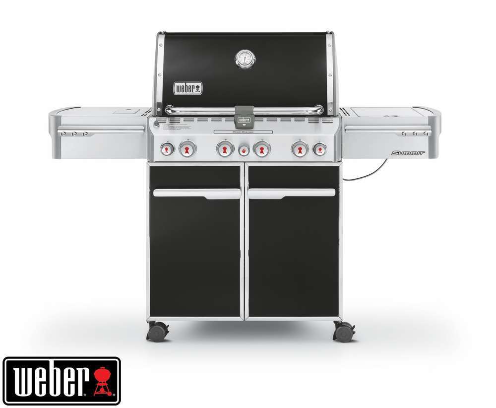 Barbecue à gaz SUMMIT E-470 GBS en inox noir - 98x77,5x132,1 cm