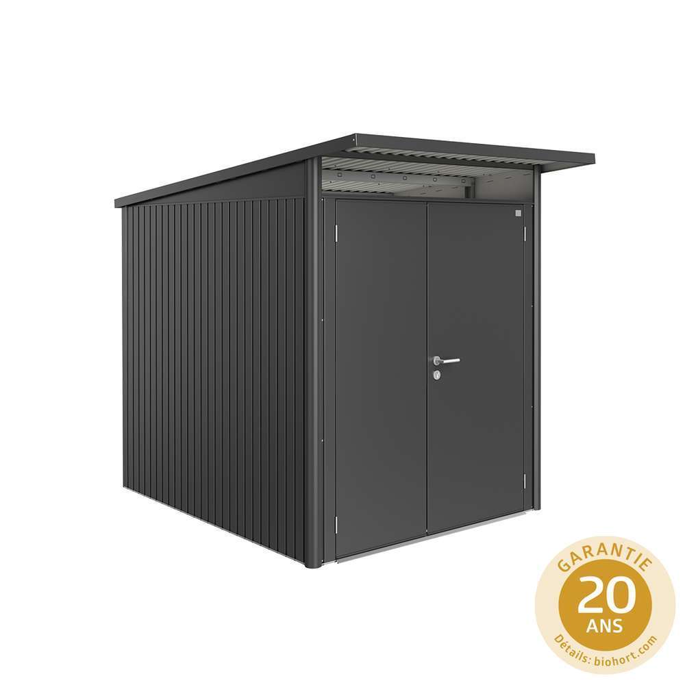Abri Avantgarde T. A1 gris en méta 2 portes - 2,9 m²