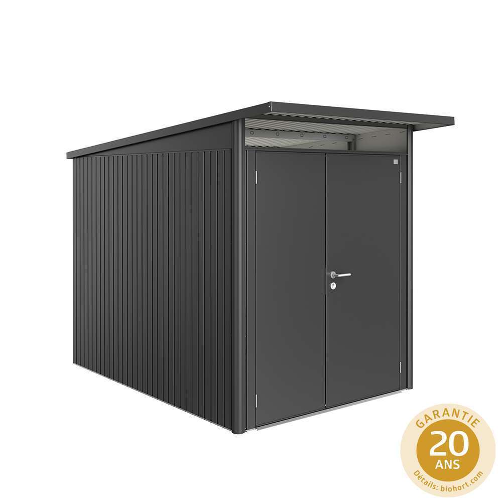 Abri Avantgarde T. A3 gris en métal 2 portes - 4,3 m²