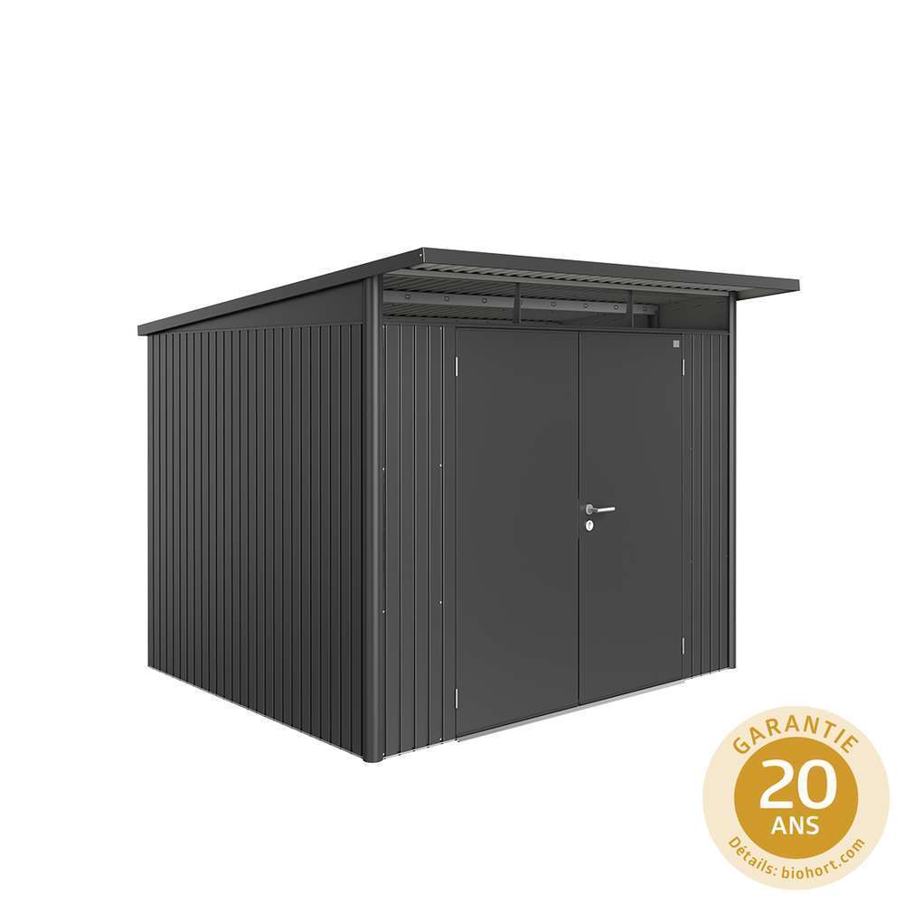 Abri Avantgarde T. A6 gris en métal 2 portes - 5,3 m²
