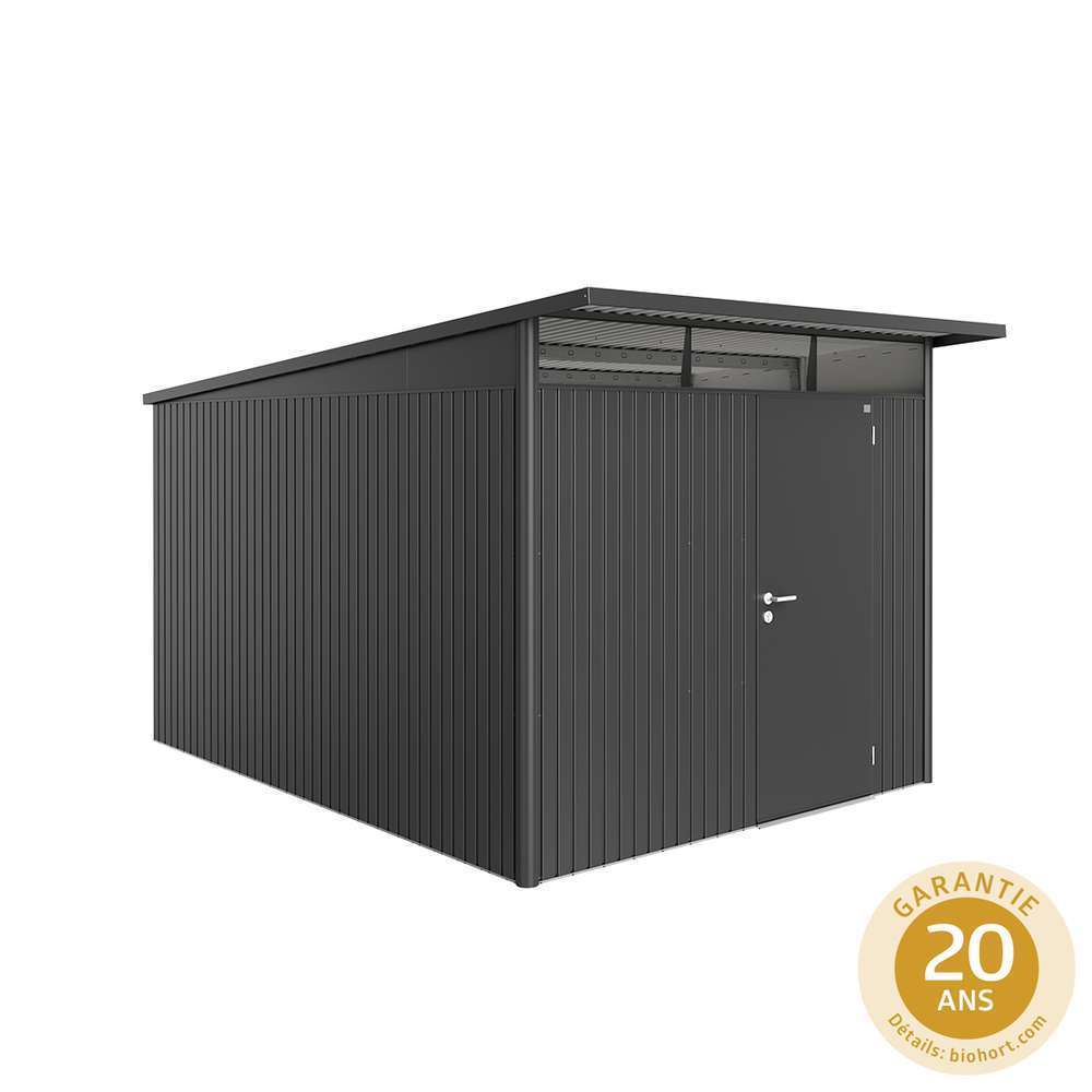 Abri Avantgarde T. A8 gris en métal 1 porte - 8,1 m²