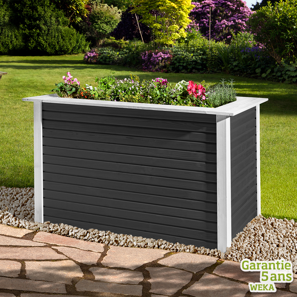 Potager surélevé 'Weka-Line', bois anthracite - L. 131 x l. 91 x H. 81 cm