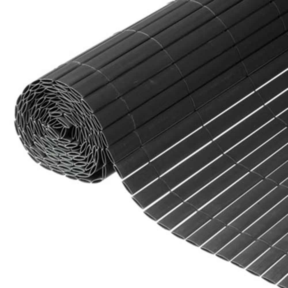Canisse double face PVC - 1500 g/m², set de fixation, anthracite -1x3m