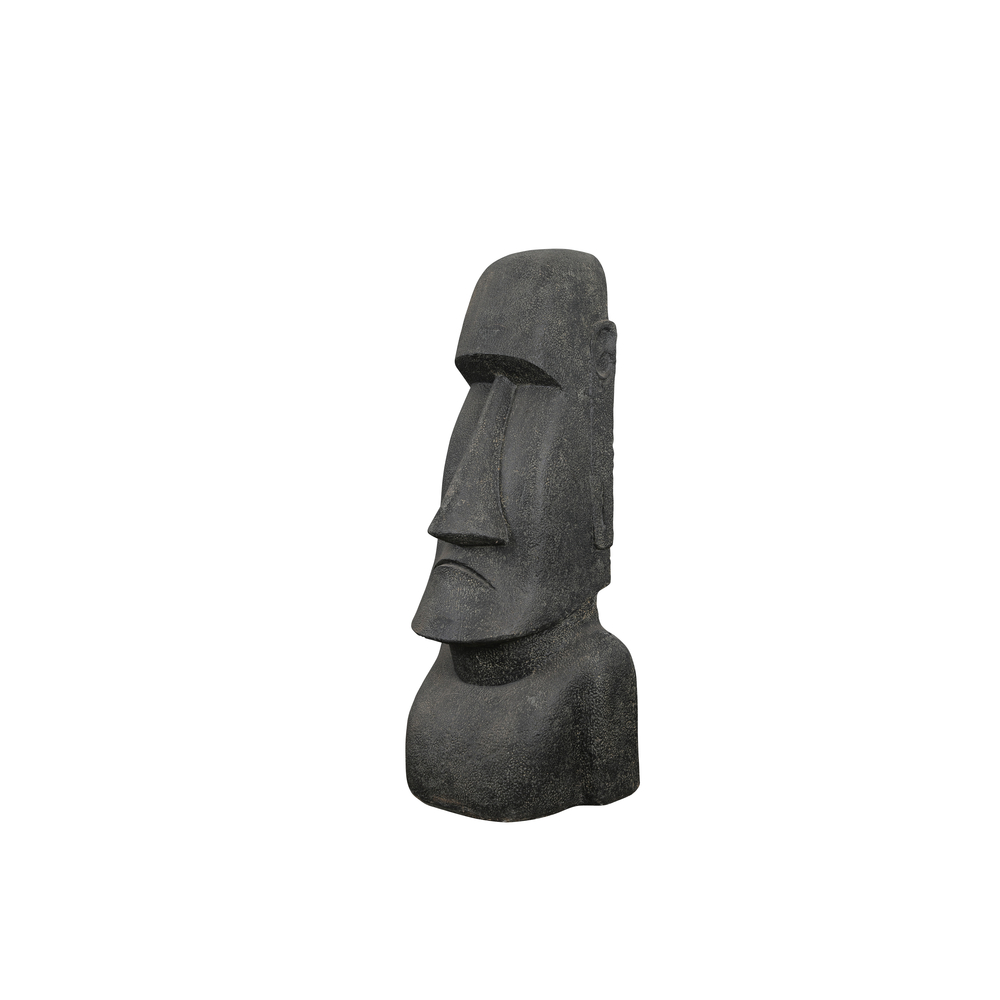 Statue buste de moai sculpté en pierre volcanique - H. 150 cm