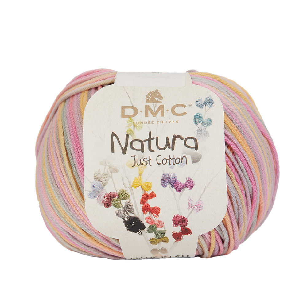 Pelote Natura fil 100 % coton multicolore - 50 g