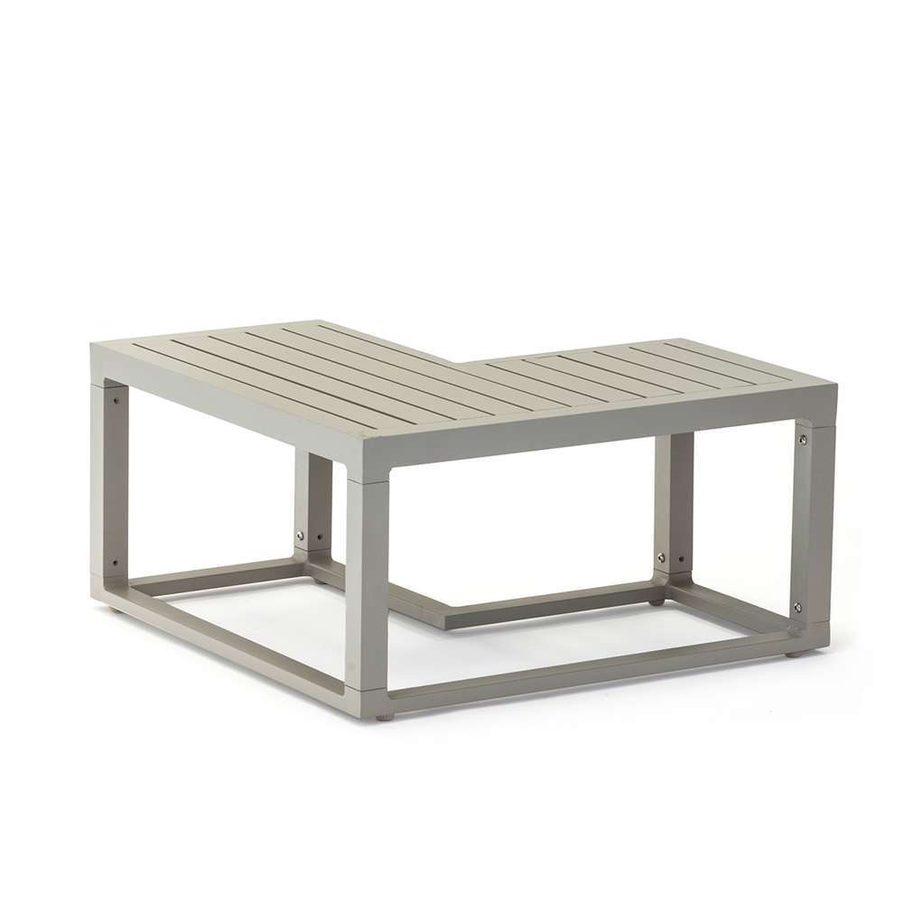 Table basse en L spring aluminium grise pierre