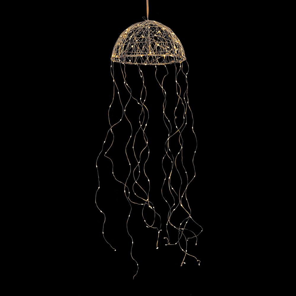 Lustre méduse argent blanc 160 LED