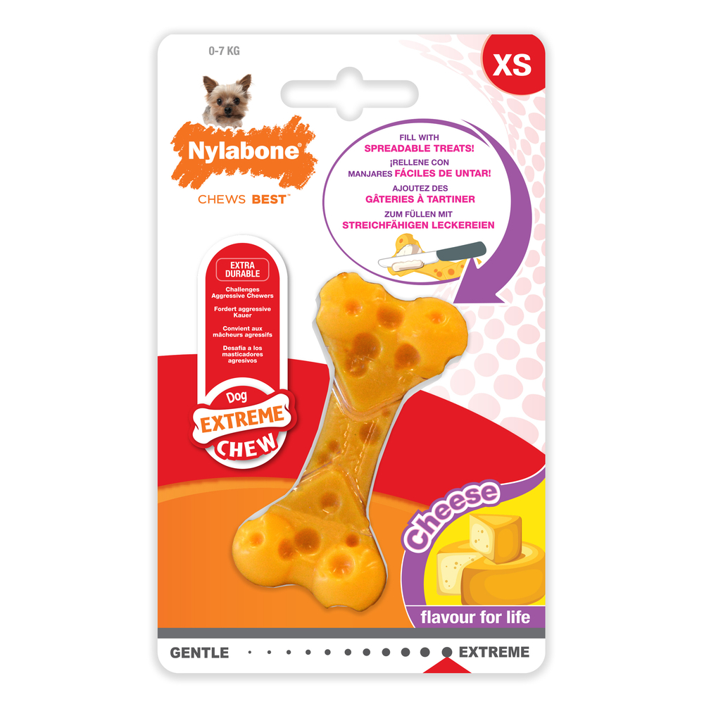 Jouet pour chien Os Nylon Fromage XS