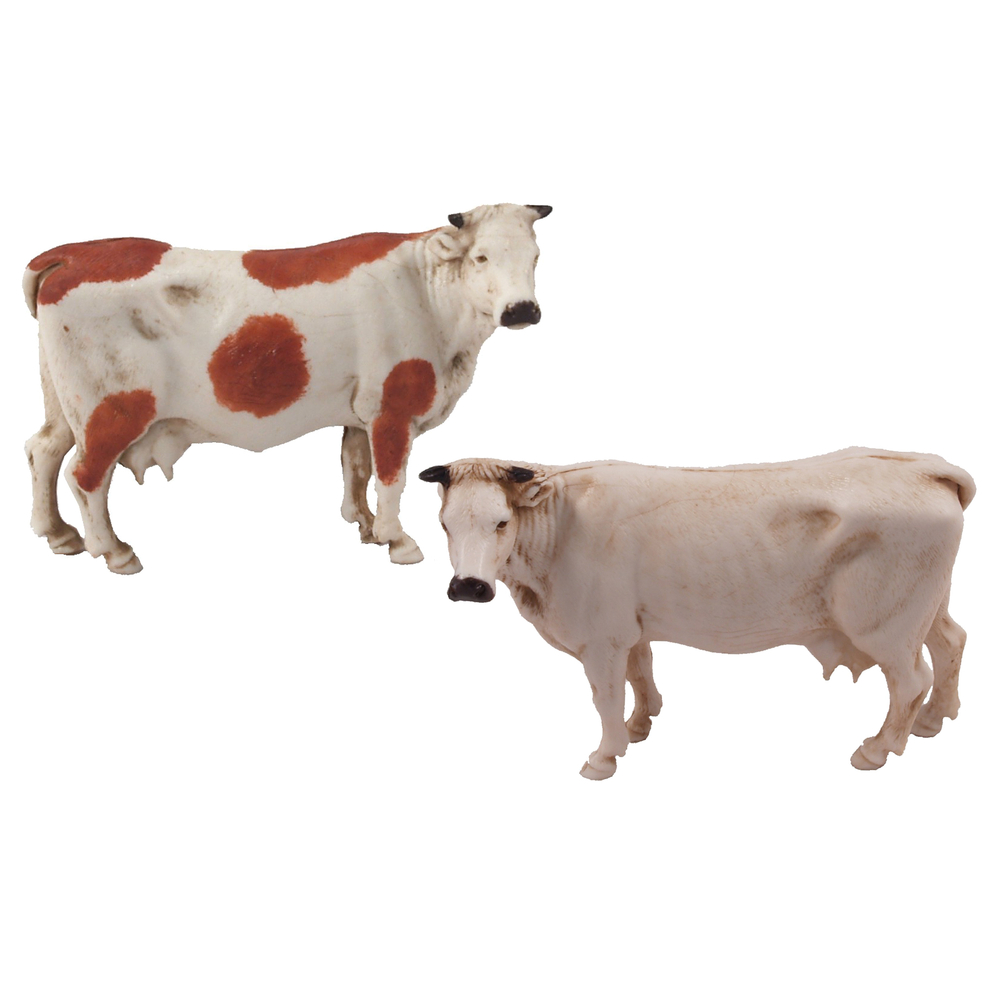 Figurine pour village de Noël : Vaches - H. 10cm X 2