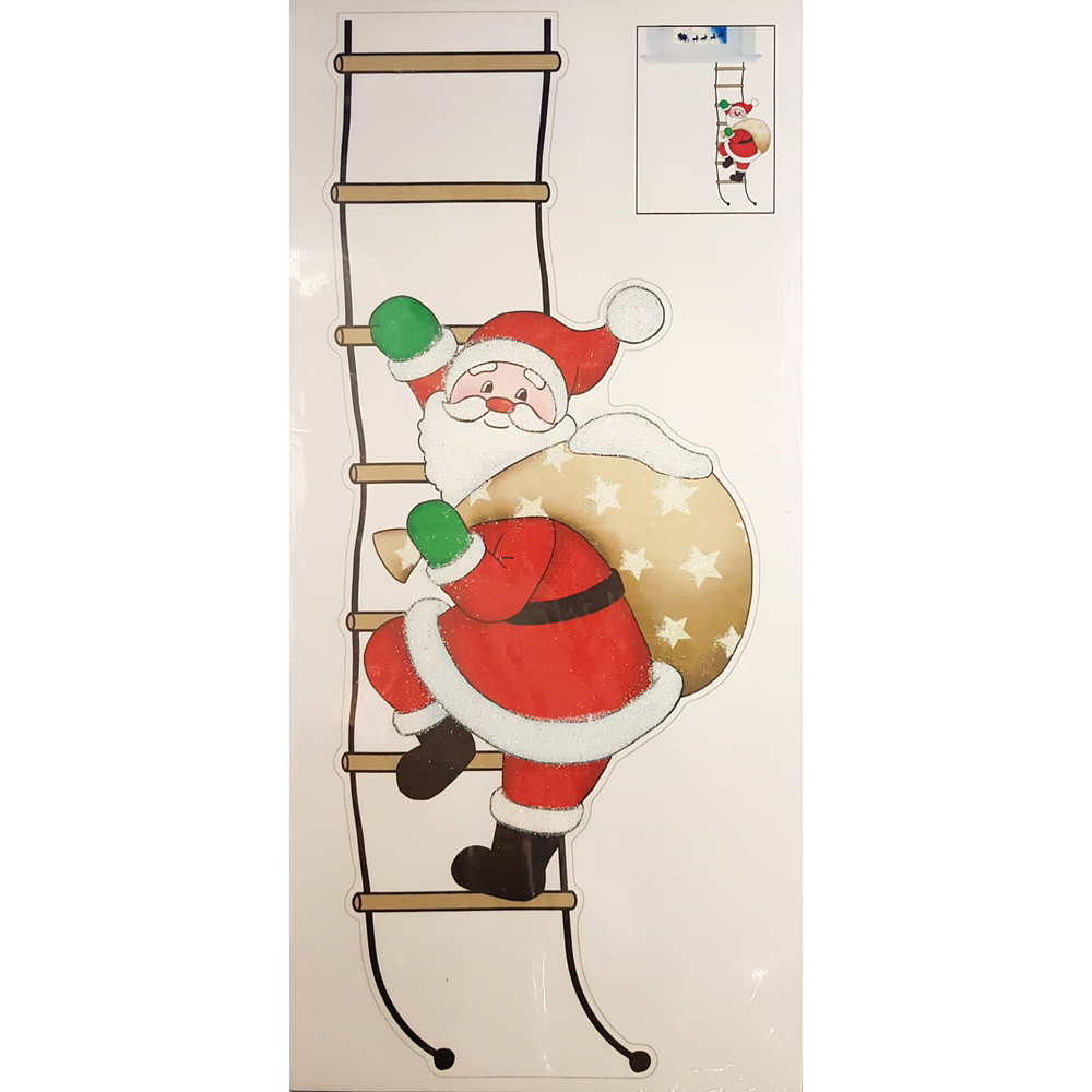 Autocollant Père Noël sur échelle