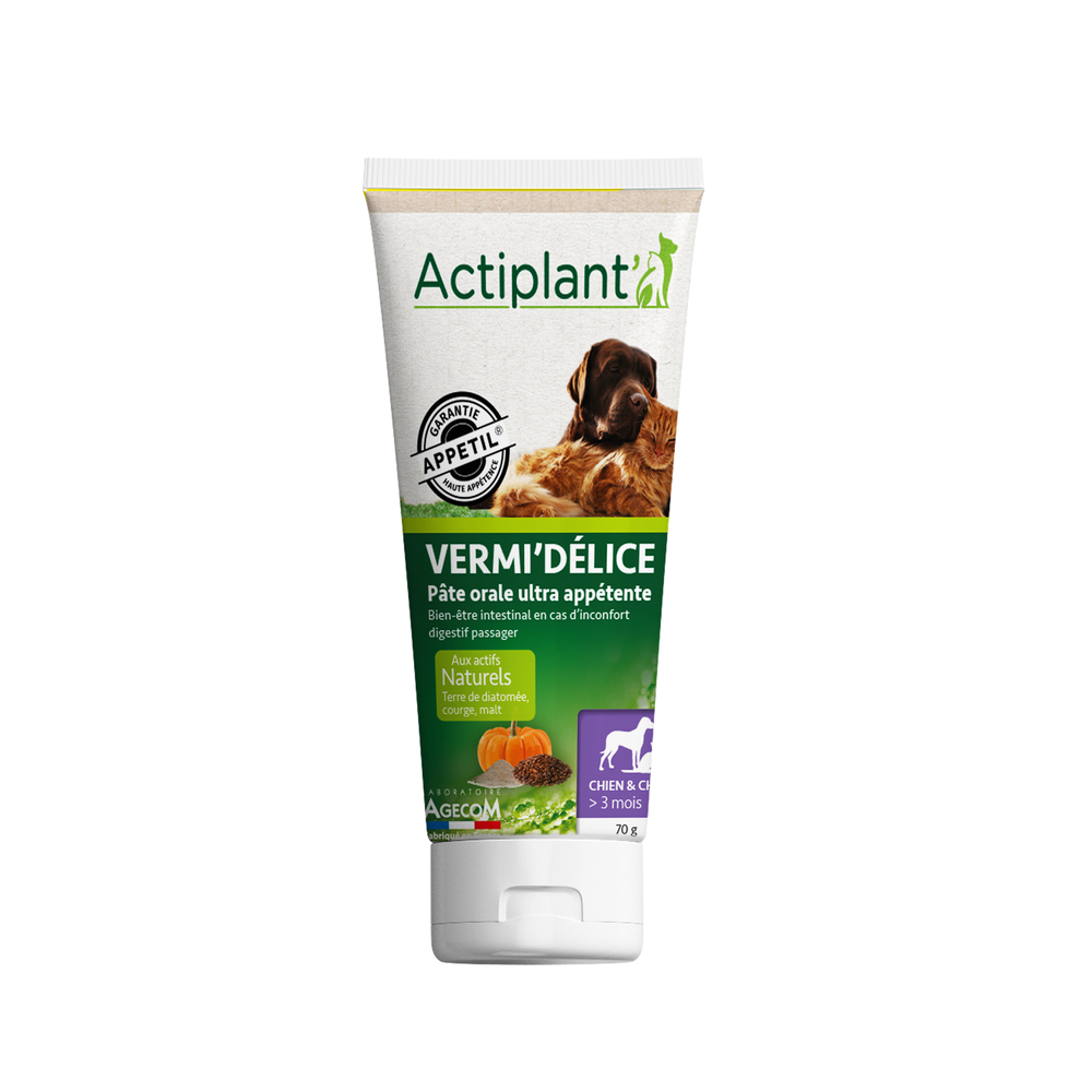 Pâte orale vermifuge vermi'délice chien et chat 70g
