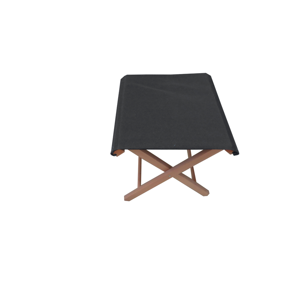 Tabouret pliant Monte Carlo gris en bois et polyester - 43x43x42 cm