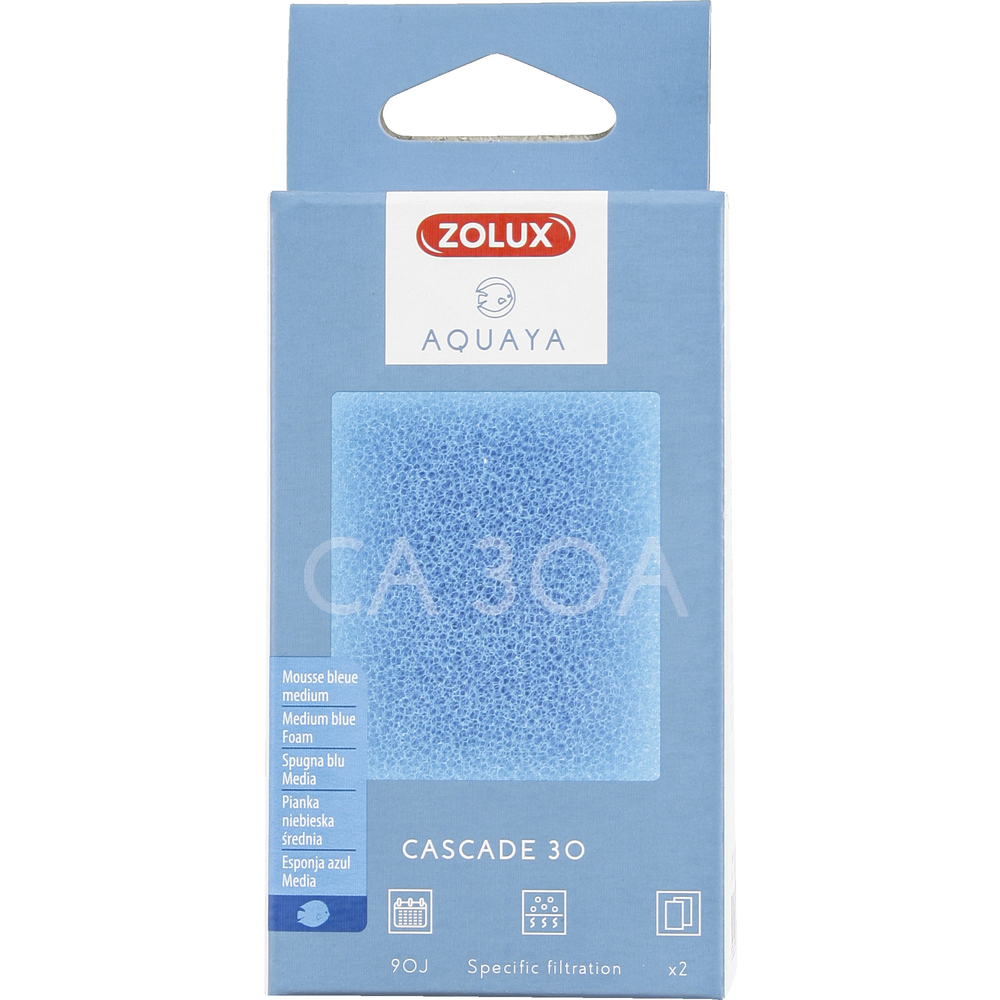Mousse Bleue Medium pour filtre cascade 30 Aquaya x2