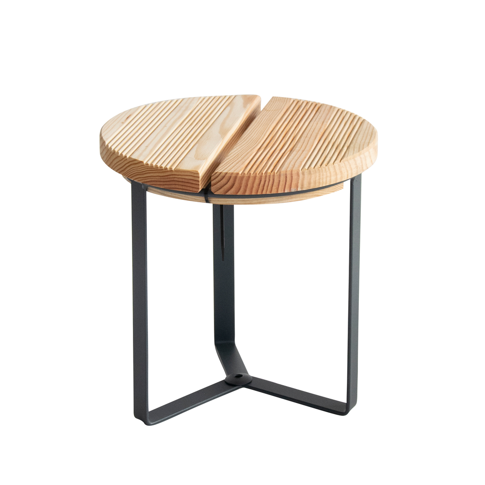 Sellette industrielle Basse en fer plat - D. 29 x H. 30 cm