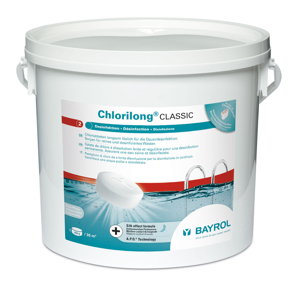 Galets de chlore CHLORILONG CLASSIC pour piscine - 5kg