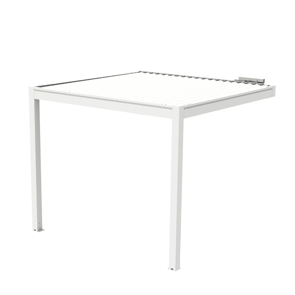 Pergola motorisée OUESSANT murale blanche largeur 3m