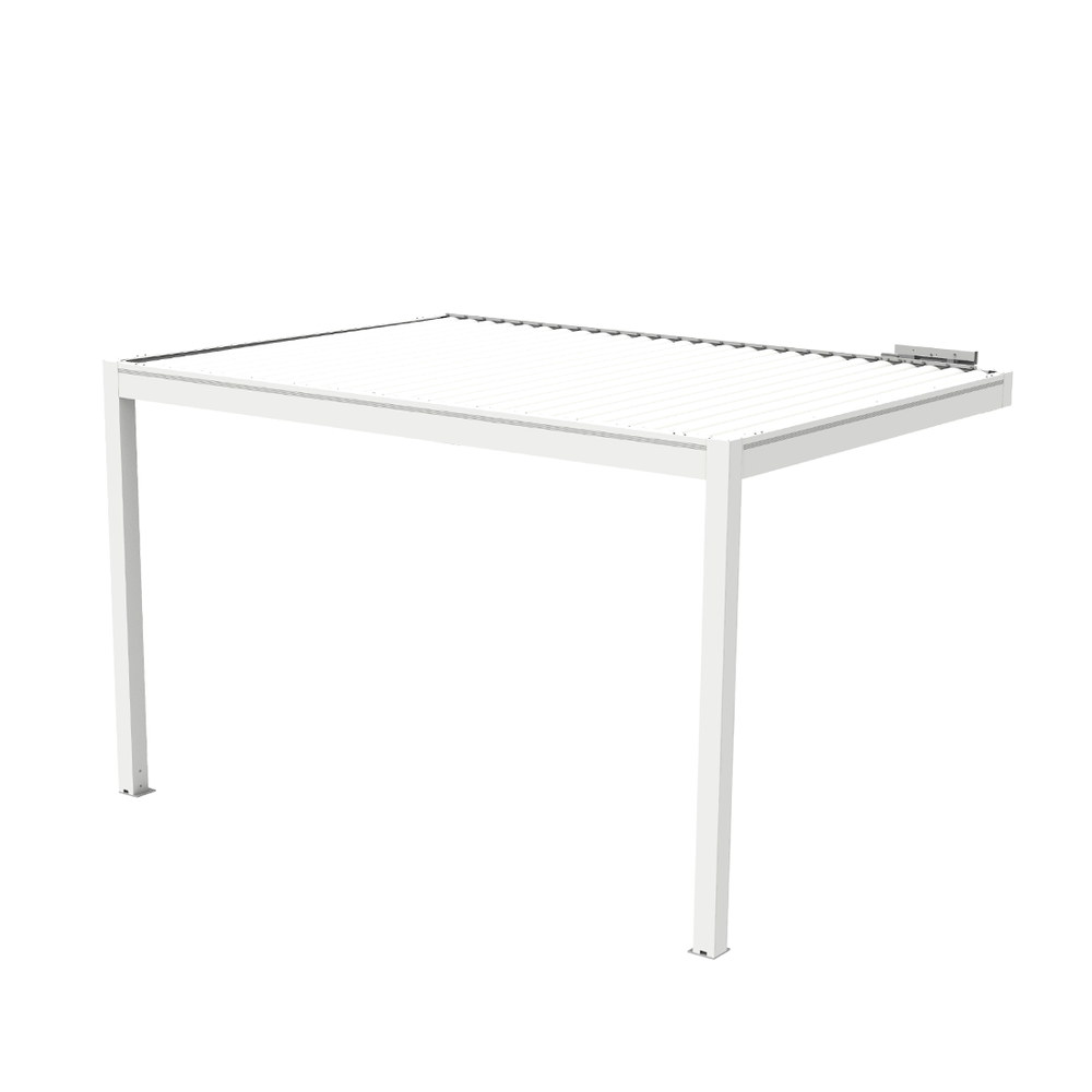 Pergola motorisée OUESSANT murale blanche largeur 4m05