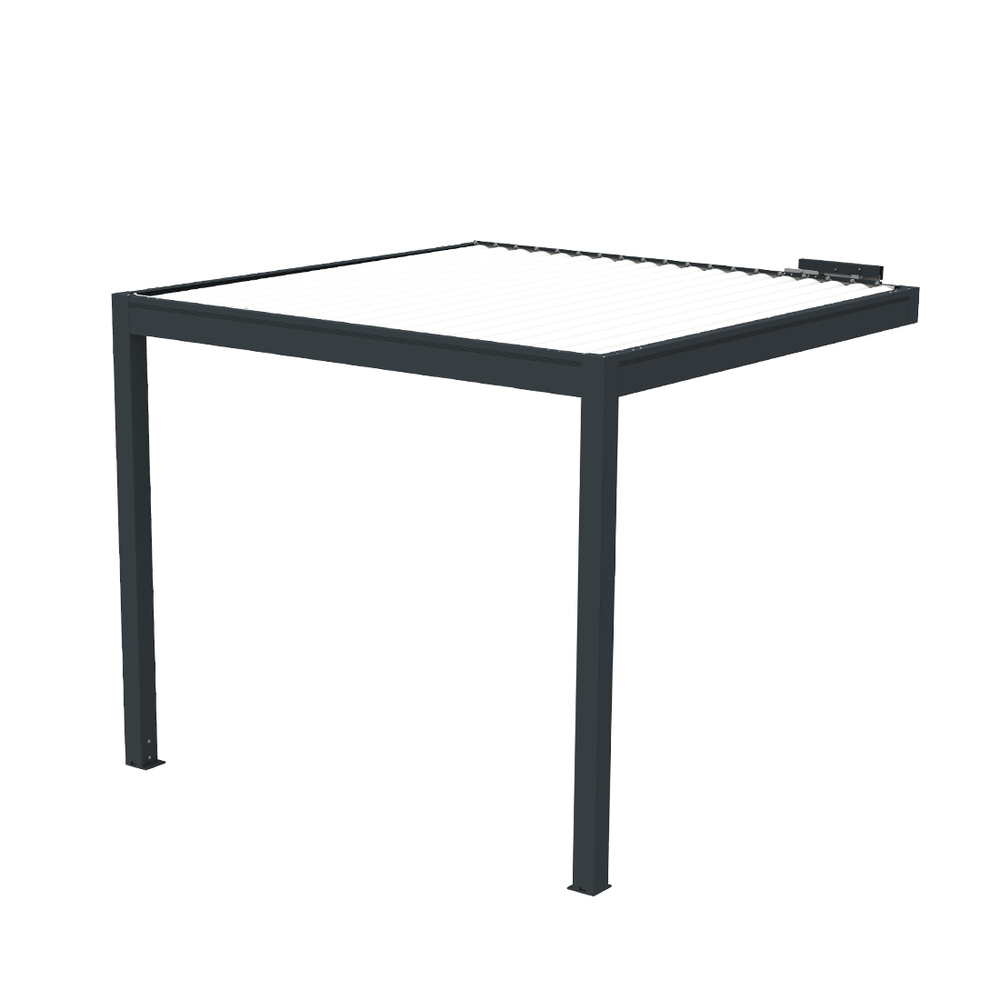 Pergola motorisée OUESSANT murale grise largeur 3m