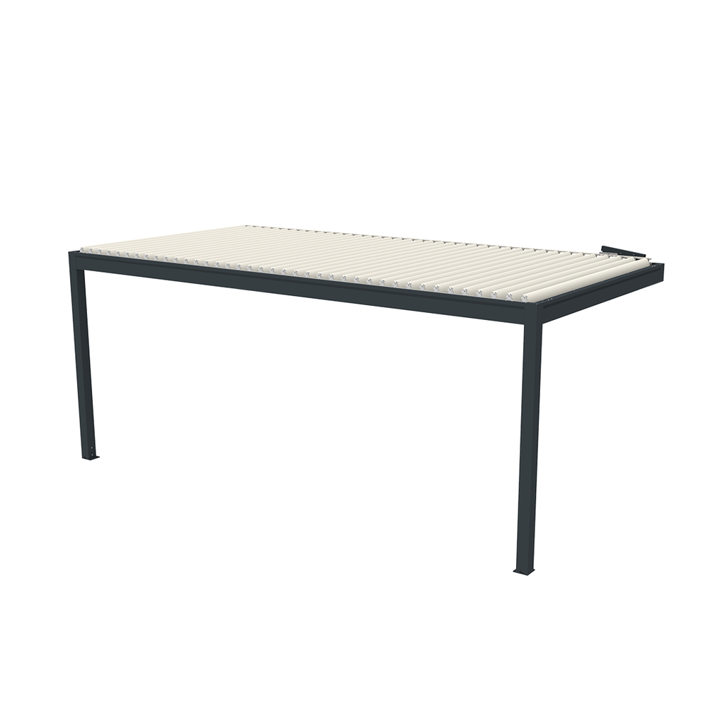 Pergola motorisée OUESSANT murale grise largeur 6m