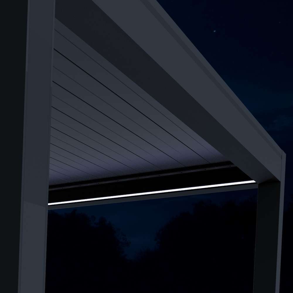 Éclairage LED pour pergola Ouessant en aluminium blanc - 3 m