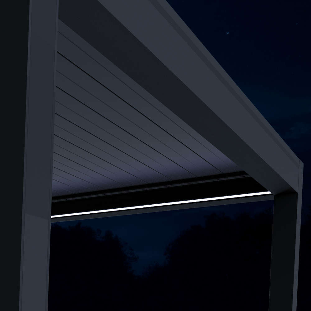Éclairage LED pour pergola Ouessant en aluminium gris - 6 m