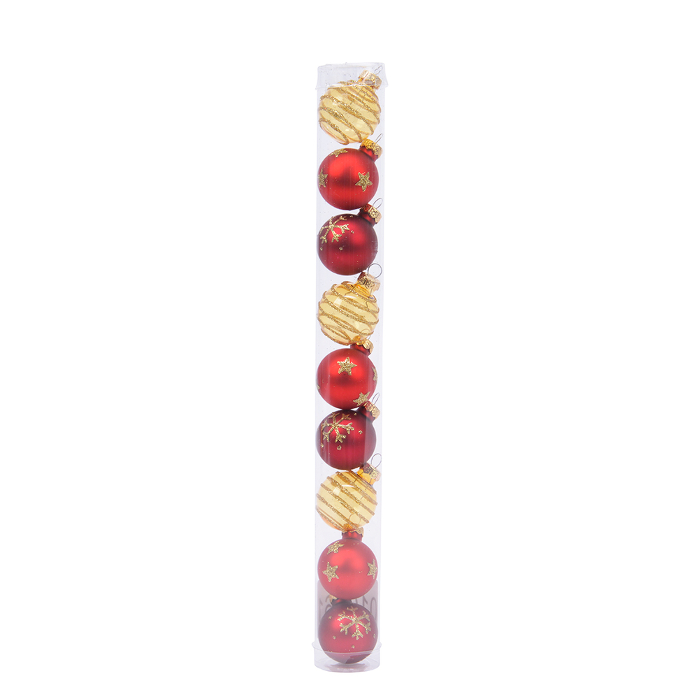 Mini boules de Noël de Noël mix bordeaux or - D. 3cm x9