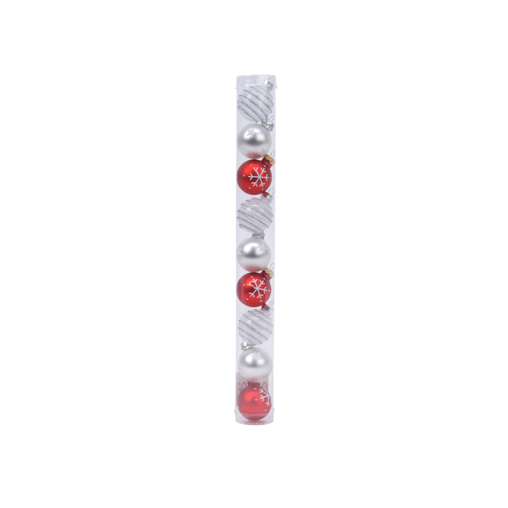 Mini boules de Noël de Noël mix argent or d 3 cm x9