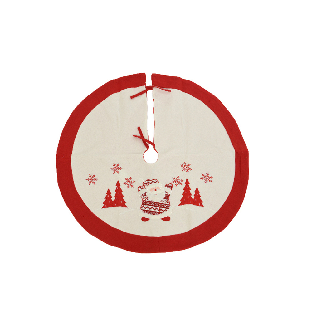 Jupe sapin feutrine rouge blanc dia90cm H100 cm