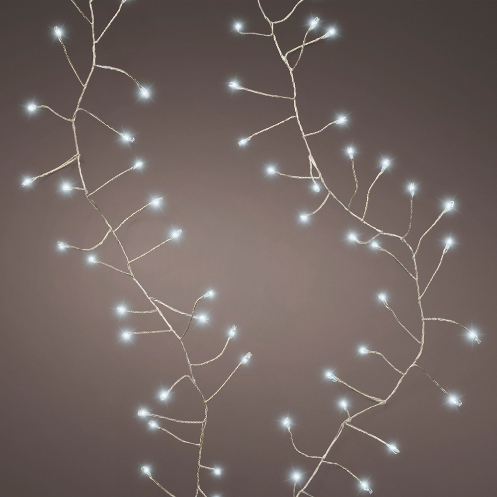 Guirlande lumineuse à piles 'Compact' 100 micro-led, blanc froid -1,2m