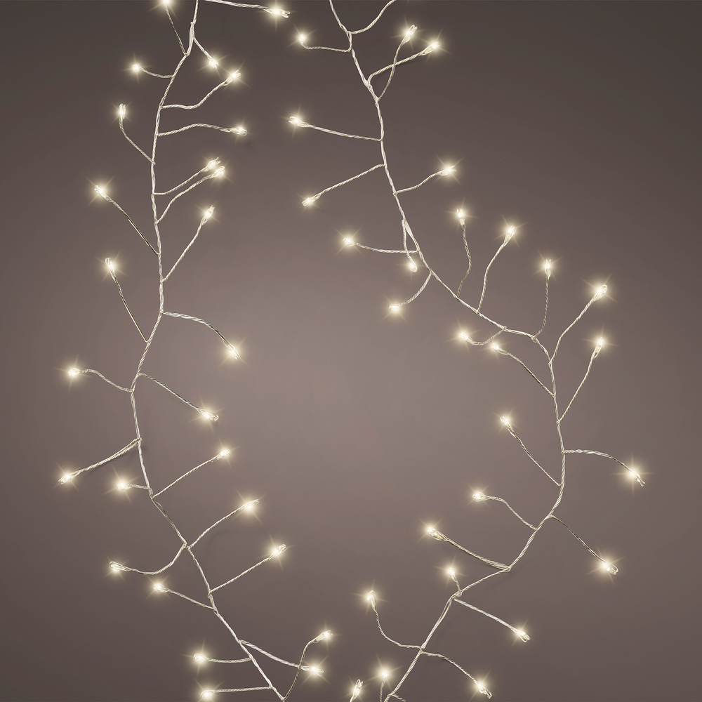 Guirlande lumineuse à piles 'Compact' 100 micro-led, blanc chaud -1,2m