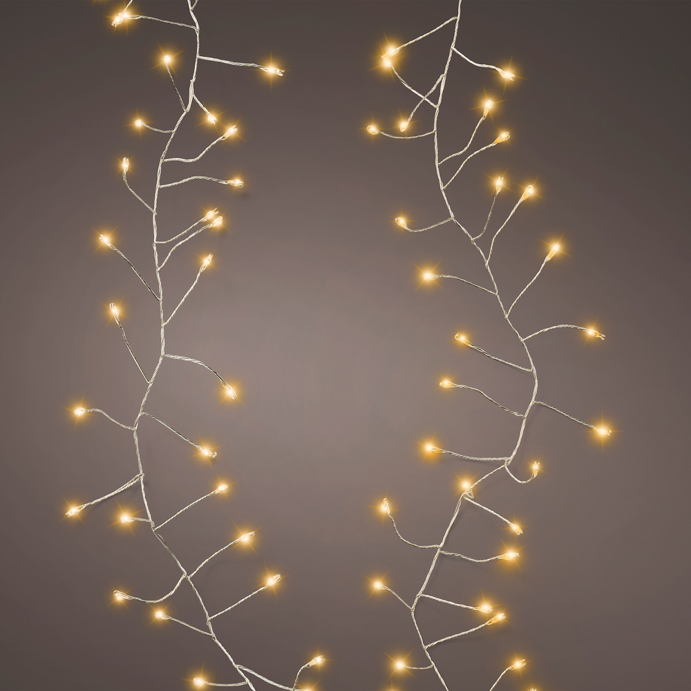 Guirlande lumineuse à piles 'Compact' 100 micro-led, blanc chaud -1,2m