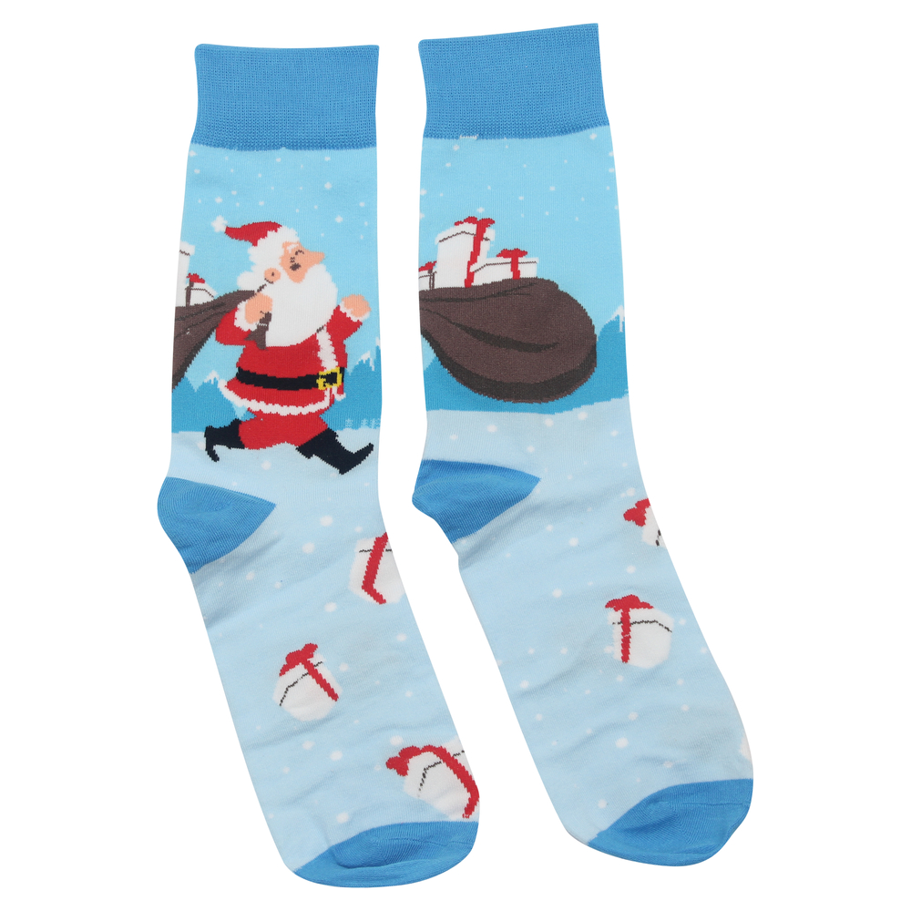 Chaussettes Noël Père Noël bleu Taille Mixte