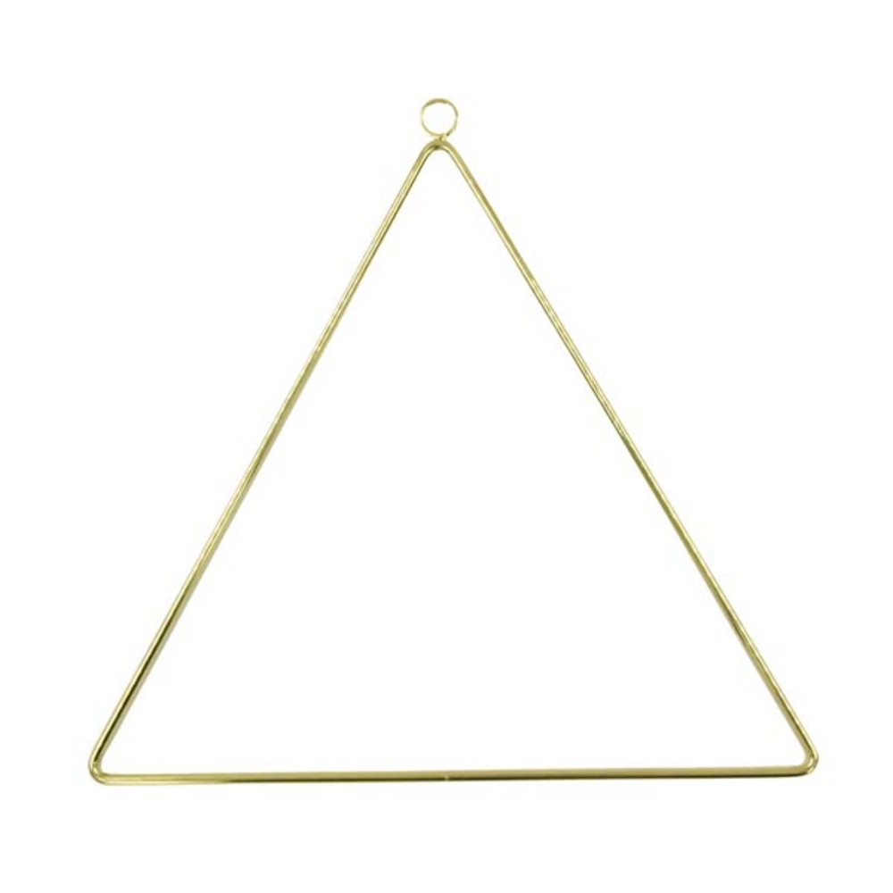 Triangle métal doré avec anneau de suspension, 25 X 21 cm