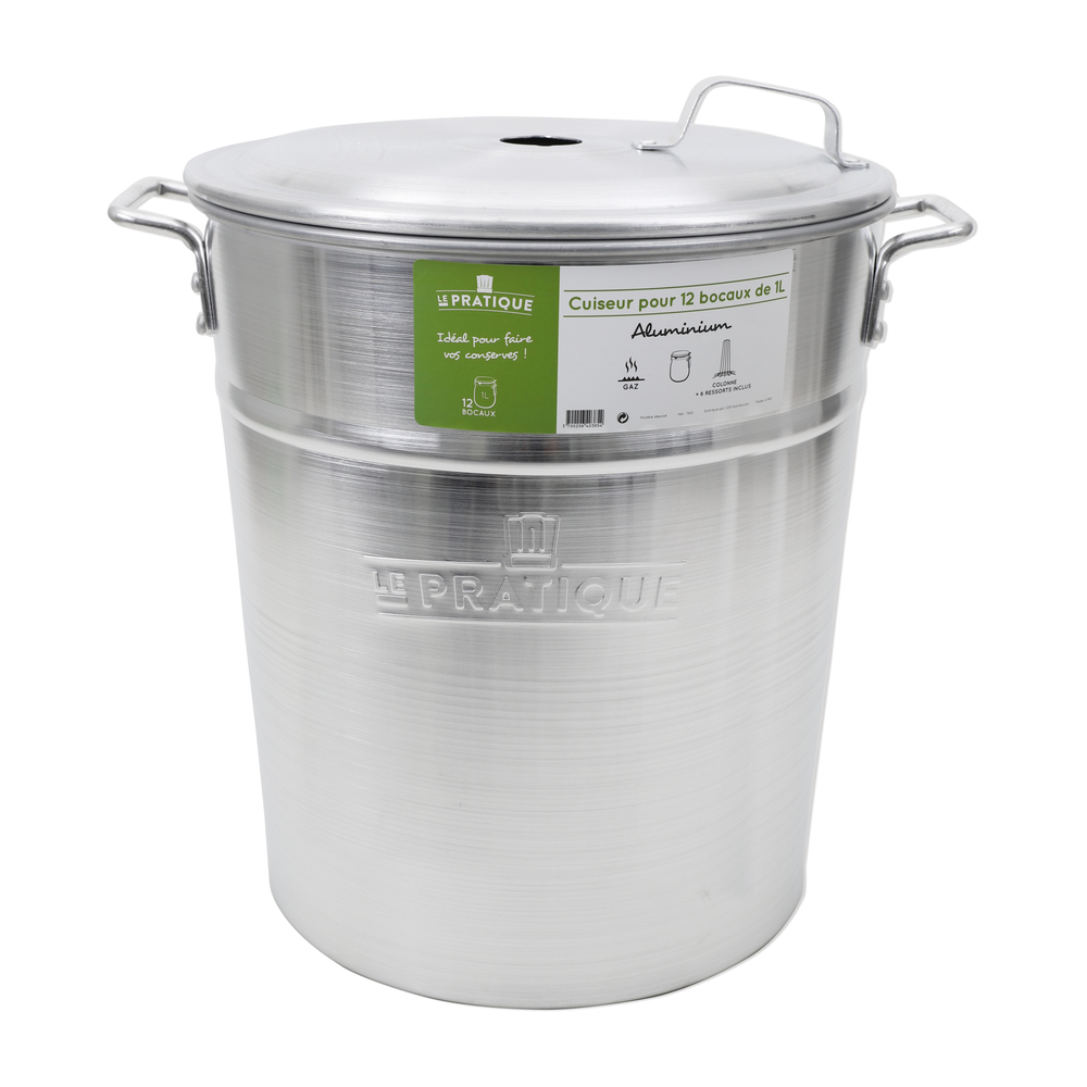 Cuiseur an aluminium pour 12 bocaux de 1L
