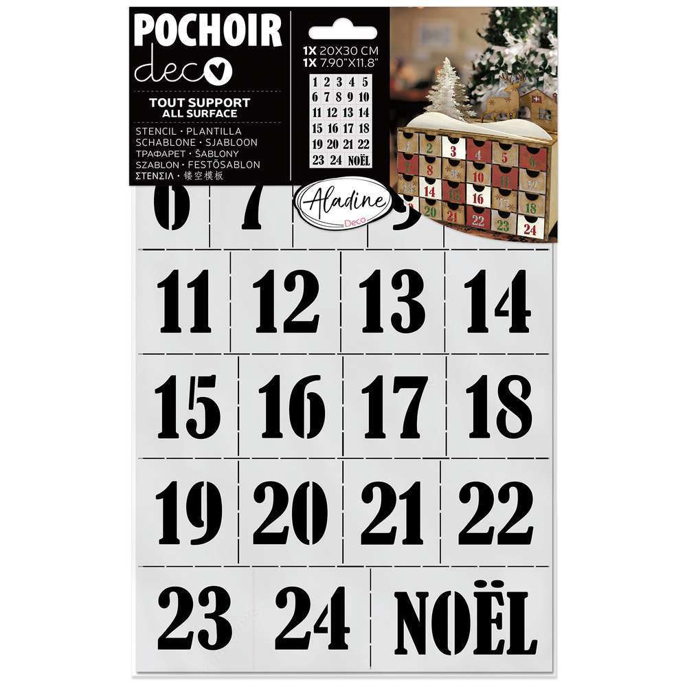 Pochoir déco calendrier de l'avent