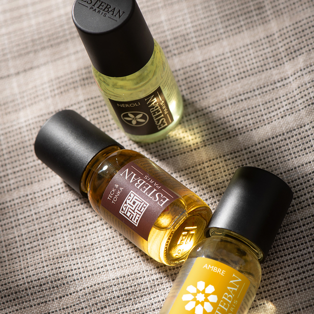 Trio de concentrés de parfum Teck et tonka, Ambre, Néroli – 15 ml