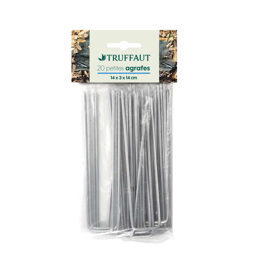 Lot de 20 agrafes petit modèle en métal 14 x 3 x 14 cm