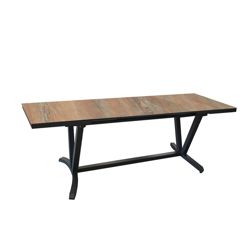 Table de jardin COLUMBIA L180, plateau bois .
