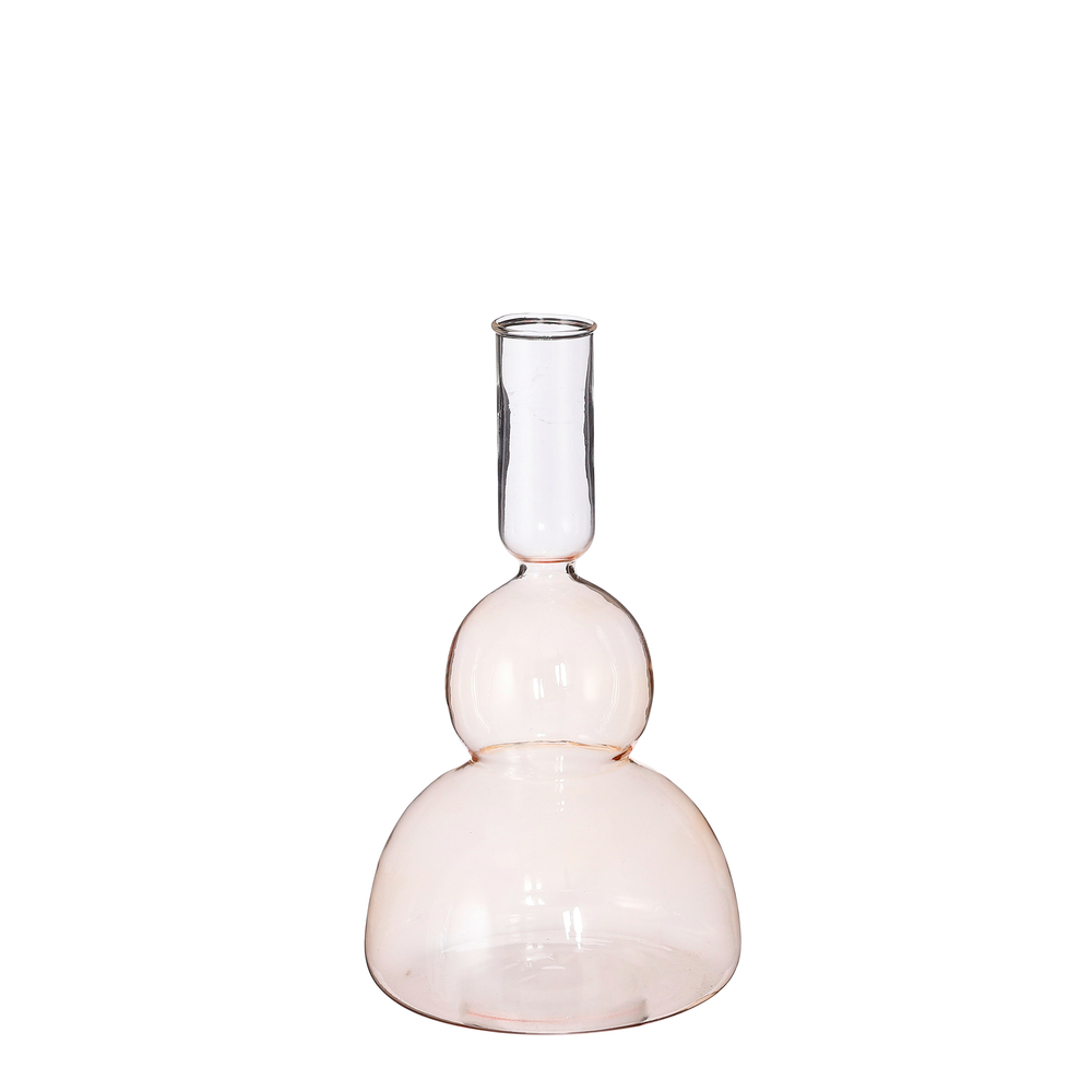 Soliflore en verre marron clair Nisa - H. 19,5xD. 11cm