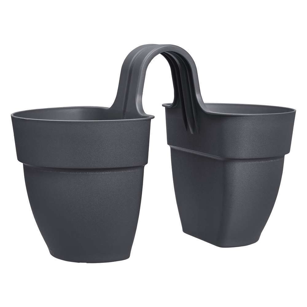 Jardinière Vibia Campana Flower 21 cm anthracite - H. 26,5 x L. 20,5 cm