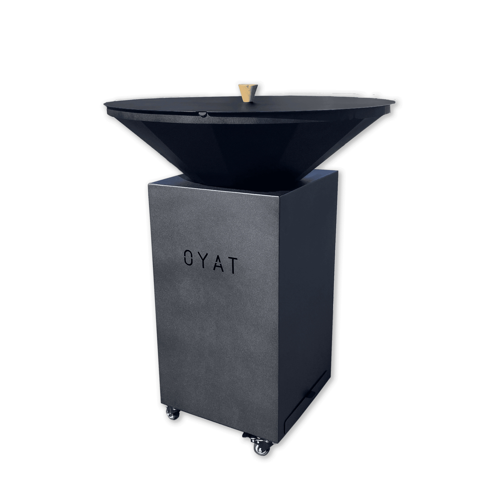 Couvercle pour brasero Origine en acier noir et bois - D. 85 cm