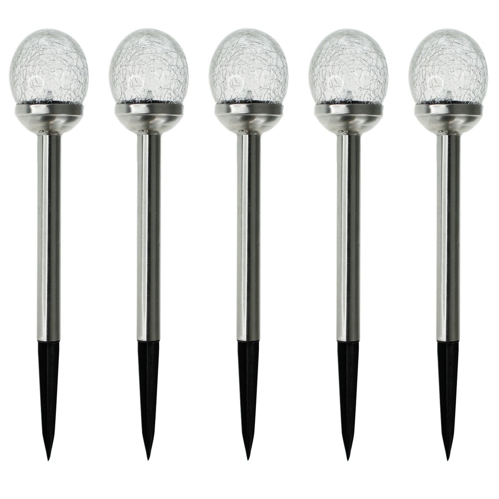 Balise solaire Perle de Rosée RGB en verre H37 cm - x5