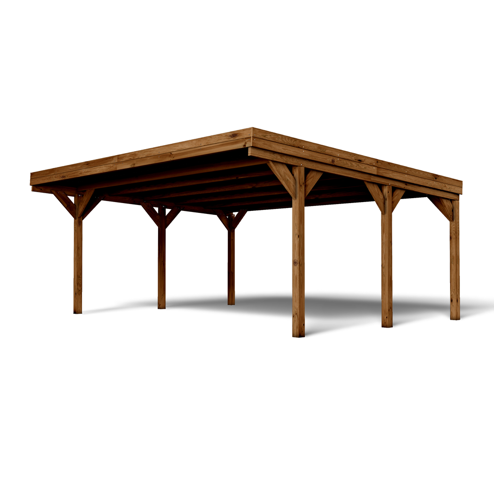 Carport double victor - 2 véhicules - 604x511cm - epaisseur 12x12mm