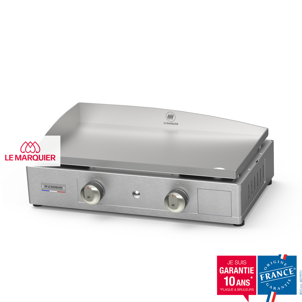 Plancha à gaz 260 en inox - 42x60x20,4 cm