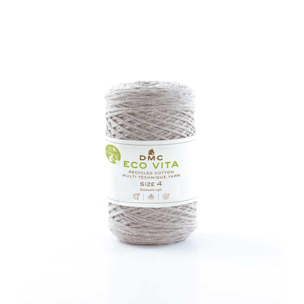 Pelote Eco Vita en fil de coton et polyester recyclé grise - 250 g