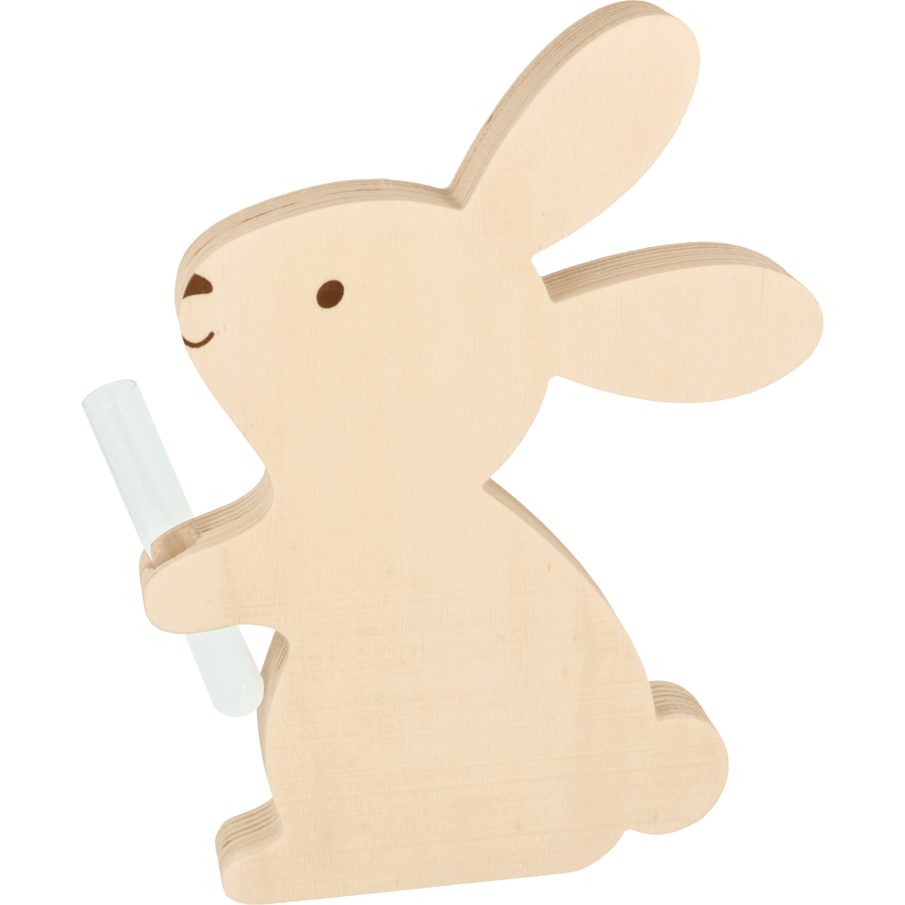 Vase soliflore lapin en bois à décorer - 18x24x2,5cm