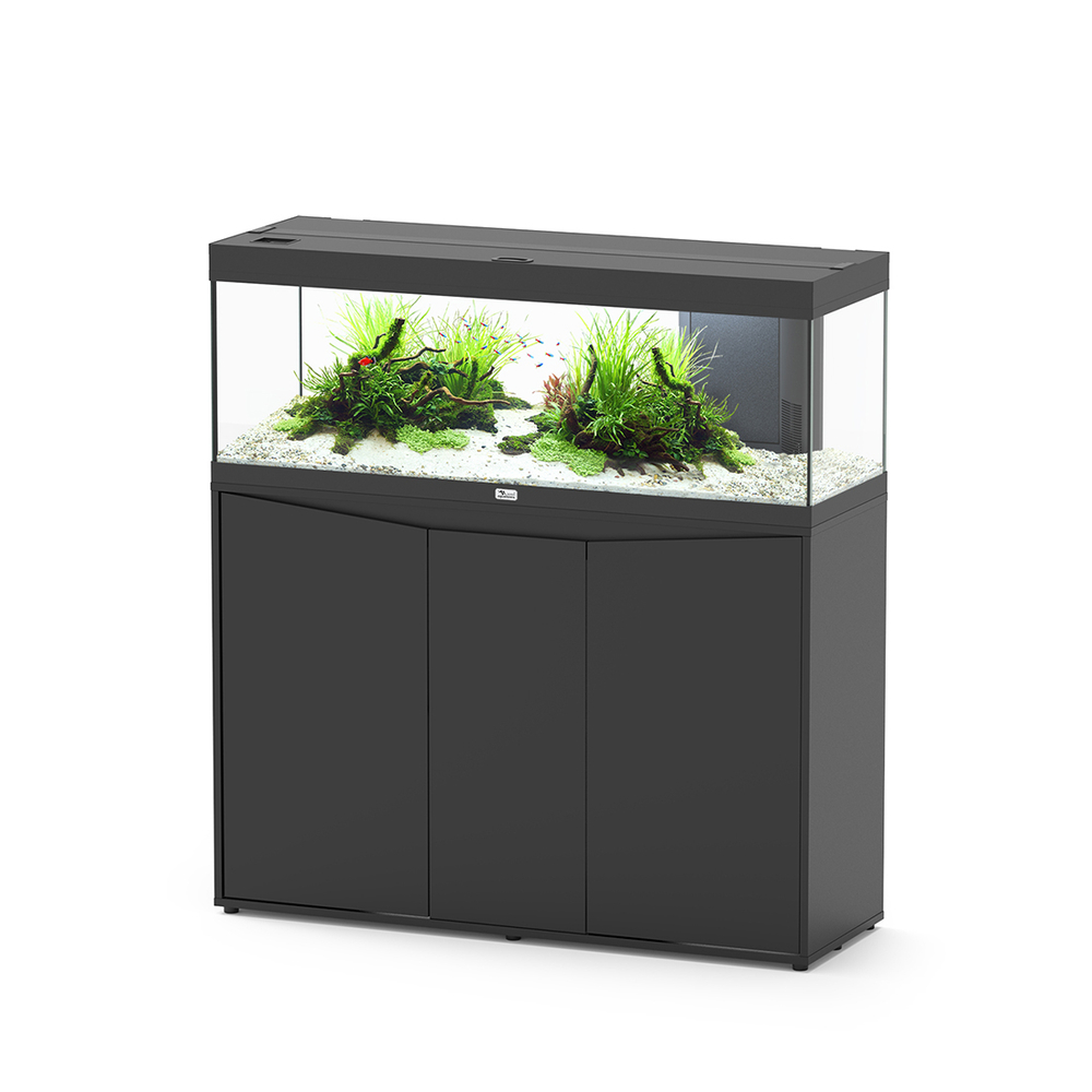 Meuble avec aquarium Prestige 120 en bois noir - 120,4x39,9x83 cm